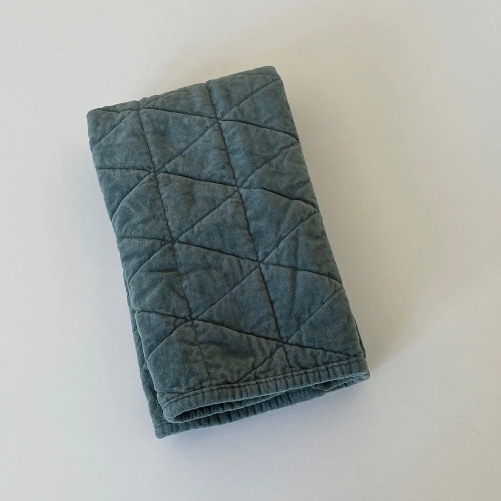 Threshold Quilted Velour Pillow Sham Green Standard